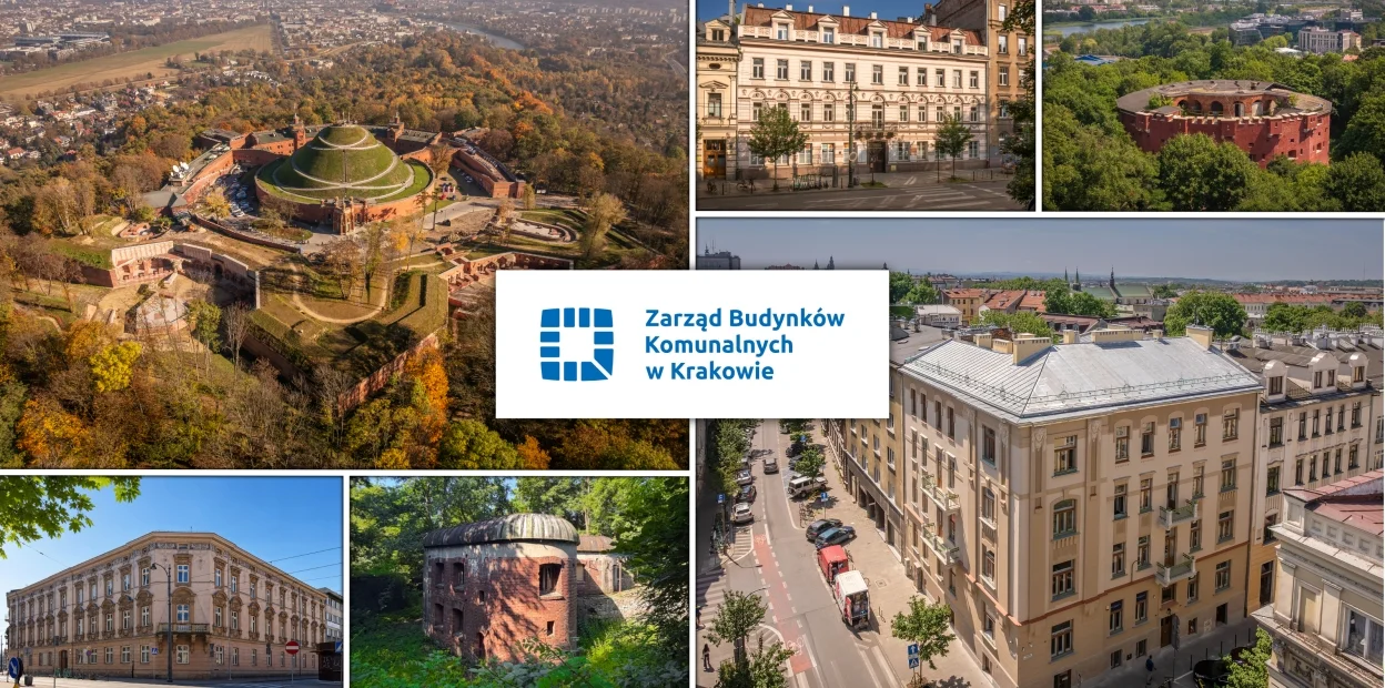 kolaż zdjeć z różnych części krakowa