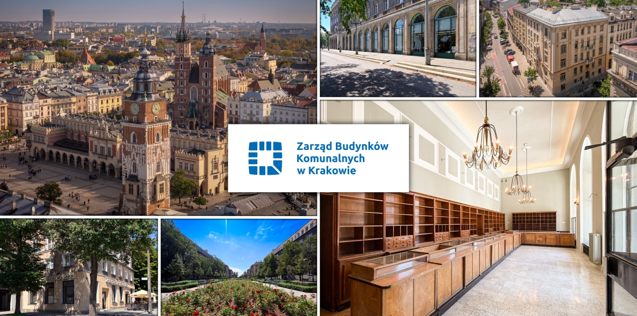 kolaż zdjeć z różnych części krakowa